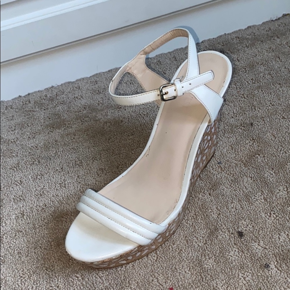 White summer wedges